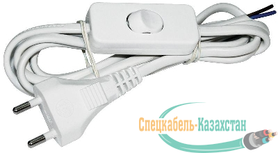 Шнур для бра 2х2м без заземл. 6А IP20 УШ-1КВ опрессованный с эл. вилкой + выкл. IEK WUP20-02-K01