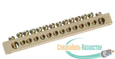 Шина PEN "земля-ноль" 8х12мм 8/2 (8групп/крепеж по краям) ИЭК YNN21-08-100