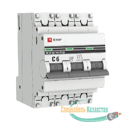 Выключатель автоматический модульный 3п C 6А 4.5кА ВА 47-63 PROxima EKF mcb4763-3-06C-pro
