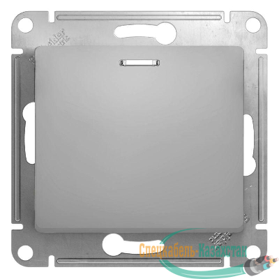 Механизм выключателя 1-кл. СП GLOSSA 10А IP20 10AX с подсветкой алюм. SchE GSL000313