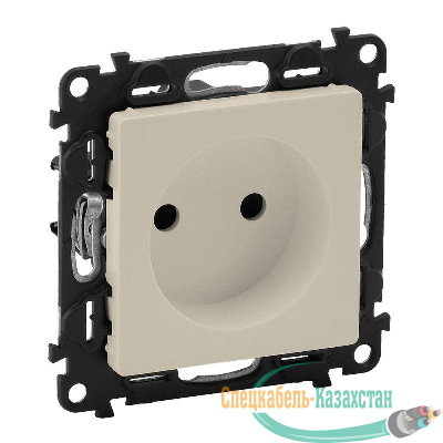 Механизм розетки 1-м СП Valena Life 16А IP20 250В 2К с лиц. панелью защ. шторки безвинт. зажимы сл. кость Leg 753516