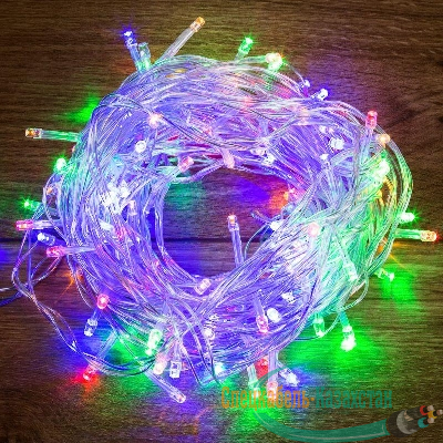 Гирлянда светодиодная универсальная 10м 100LED мультиколор 4Вт IP20 с контроллером провод ПВХ прозр. Neon-Night 304-029