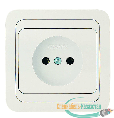 Розетка 1-м СП Mimoza 16А IP20 без заземл. керам. бел./бел. Makel 12002