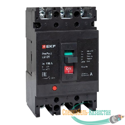 Выключатель автоматический LS125 18кА 3P 100А ProPact EKF mccb-125-18-3-100-ls