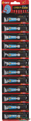 Супер-клей ГЕЛЬ 3г лента BL-12 SSGBL12-3 (блист.12шт) СИЛА C0042300