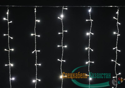 Гирлянда "Занавес" 1.5х1.5м 160LED тепл. бел. IP20 провод прозр. 230В транзит IEK LGDB201-1-160-L1-T-S-20