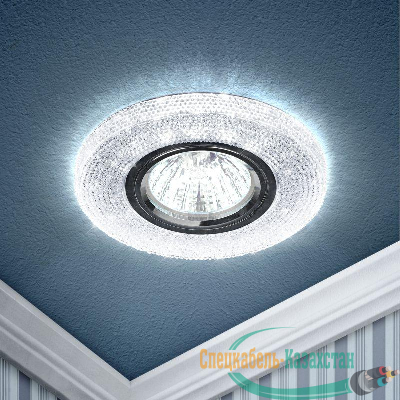 Светильник DK LD1 WH декор со светодиод. подсветкой GU5.3 220В 50Вт прозр. ЭРА Б0018775