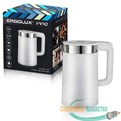 Чайник электрический ELX-KS11-C01 PRO нерж. сталь/пластик 1.8л 220-240В 2200Вт бел. Ergolux 15329