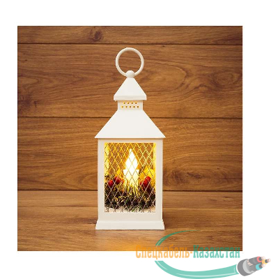 Фонарь декоративный со свечкой бел. корпус 10.5х10.5х24см тепл. бел. Neon-Night 513-042
