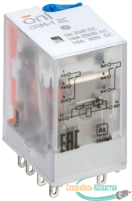 Реле интерфейсное ORM-1 2C 24В DC с LED и тест. кнопкой ONI ORM-1-2C-DC24V-L-B
