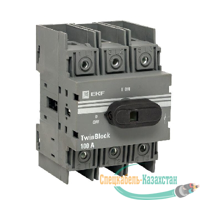Рубильник 3п 100А с рукояткой управления для прямой установки TwinBlock PROxima EKF tb-100-3p-f