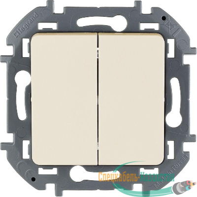 Выключатель 2-кл. Inspiria 10А IP20 250В 10AX механизм сл. кость Leg 673621