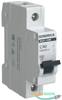 Выключатель автоматический модульный 1п C 40А 4.5кА ВА47-29М GENERICA MVA21-1-040-C-G