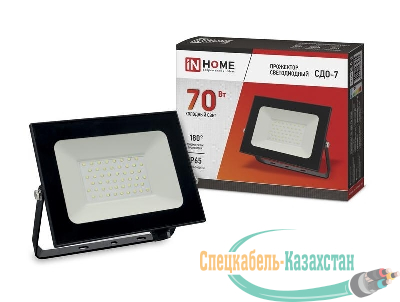 Прожектор светодиодный СДО-7 70Вт 6500К IP65 6300лм 230В черн. IN HOME 4690612034645