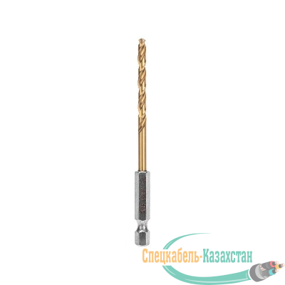 Сверло по металлу 4мм Р6М5 ТИТАН шестигранный хвостовик DIN 338 Kranz KR-91-5503