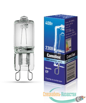 Лампа галогенная 40Вт капсула G9 2850К 240В прозр. Camelion 5553