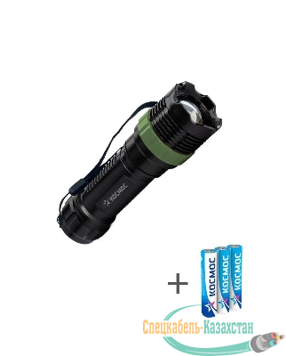 Фонарь ручной 1Вт LED zoom-линза 3xAAA (R03) корпус ABS-пластик ремешок ручной КОСМОС KOC121B