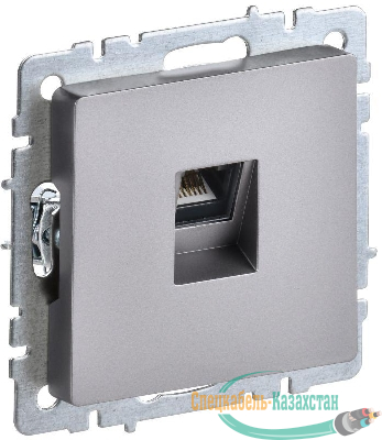 Розетка компьютерная СП RJ45 кат.6 BRITE РК11-БрС механизм сталь IEK BR-K10-2-K46