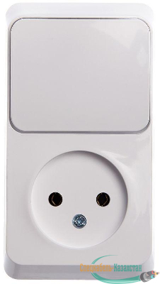 Блок ОП Этюд (1-м розетка без заземления + 1-кл. выкл.) бел. SchE BPA16-204B