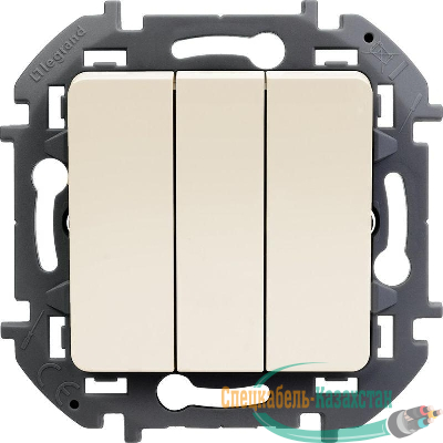 Выключатель 3-кл. Inspiria 20А IP20 250В 10AX механизм сл. кость Leg 673641