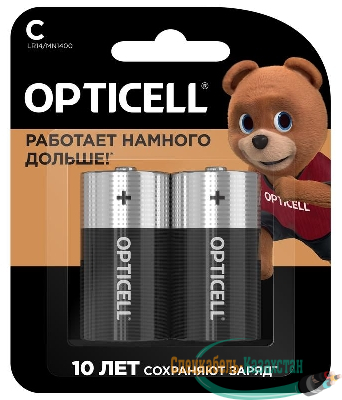 Элемент питания алкалиновый C/LR14 1.5В (блист. 2шт) Basic Opticell 5051004
