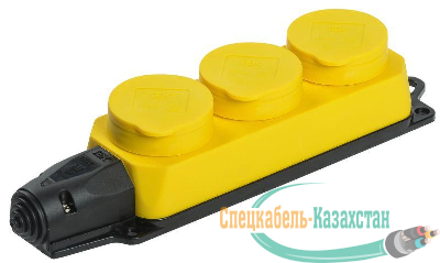 Розетка 3-м ОМЕГА РБ33-1-0м IP44 каучук жел. ИЭК PKR61-016-2-K05