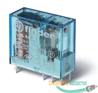 Реле миниатюрное универсальное электромеханич. монтаж на печатную плату или в розетку выводы с шагом 5мм 1CO 16А AgCdO 230В AC RTII FINDER 406182300000