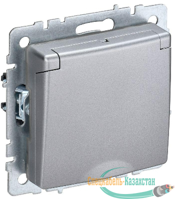 Розетка BRITE РСбш10-3-БрА 16А IP20 с заземл. защ. шторки с крышкой механизм алюм. IEK BR-R16-16-K47
