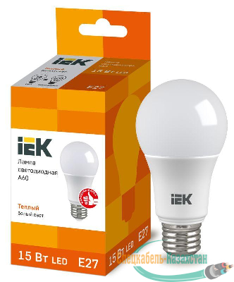 Лампа светодиодная ECO A60 15Вт грушевидная 230В 3000К E27 ИЭК LLE-A60-15-230-30-E27