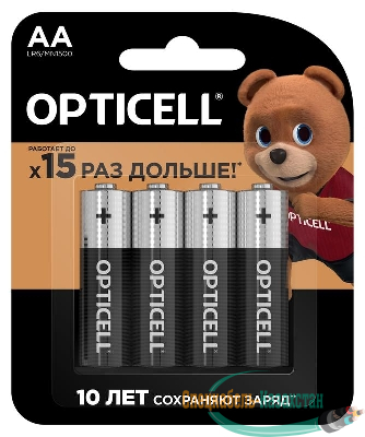 Элемент питания алкалиновый AA/LR6 (блист. 4шт) Basic Opticell 5051001
