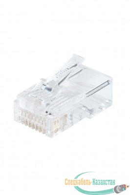 Разъем RJ45 8P8C кат.5E UTP PLUG-8P8C-U-C5-100 для ож и мж кабеля Hyperline 49377