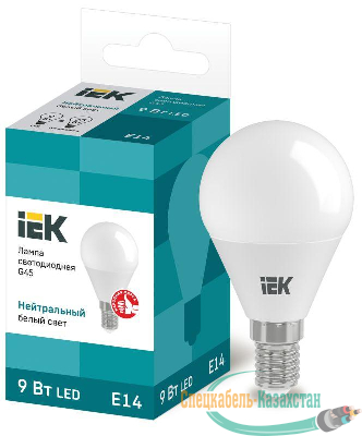 Лампа светодиодная ECO G45 9Вт шар 4000К E14 230В ИЭК LLE-G45-9-230-40-E14
