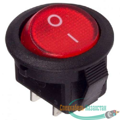 Выключатель клавишный круглый 250В 3А (2с) ON-OFF Micro RWB-105 SC-214 красн. Rexant 36-2511