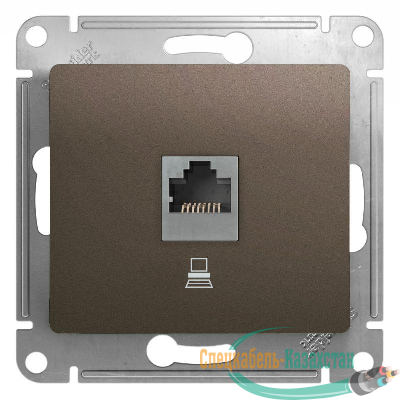 Механизм компьютерной розетки 1-м Glossa RJ45 кат.5е шоколад SchE GSL000881K