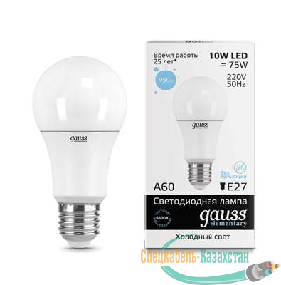 Лампа светодиодная Elementary A60 10Вт E27 6500К Gauss 23230