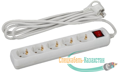 Удлинитель 5х3м с заземл. 16А IP20 U-5es-3m-3х1 ПВС 3х1 с выкл. Эра Б0028382