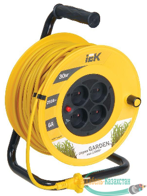 Удлинитель на катушке 4х30м без заземл. 6А IP20 УК30 "Garden" с термозащ. 2х0.75 ИЭК WKP23-06-04-30