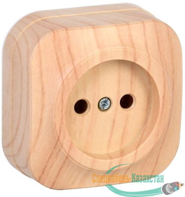 Розетка 1-м ОП GLORY РС20-2-ХС 10А без заземл. сосна IEK ERH10-K34-10