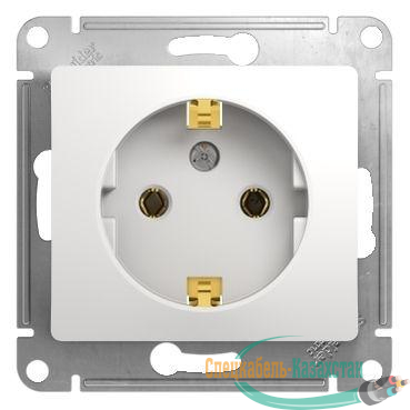 Механизм розетки 1-м СП Glossa 16А с заземл. бел. SchE GSL000143