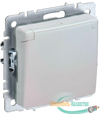 Розетка BRITE РСбш10-3-БрЖ 16А IP20 с заземл. защ. шторки с крышкой механизм жемчуж. IEK BR-R16-16-K36