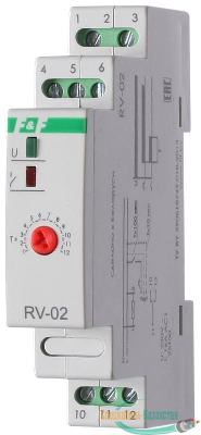 Реле времени RV-02 (задержка выкл. (1..120сек) 230В 16А 1перекл. IP20 монтаж на DIN-рейке) F&F EA02.001.008