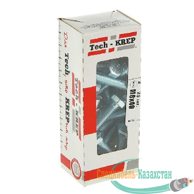 Болт DIN933 с шестигранной головкой М8х40 оцинк. (уп.25шт) Tech-KREP 105210