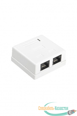 Розетка компьютерная 2-м ОП SB1-2-8P8C-C6-WH RJ45 (8P8C) кат.6 Dual IDC Hyperline 430235