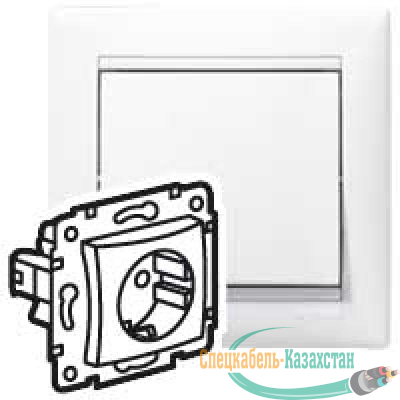 Механизм розетки 1-м СП Valena 2К+З защ. шторки с заземл. нем. станд. бел. (DIY-упак.) Leg 694269