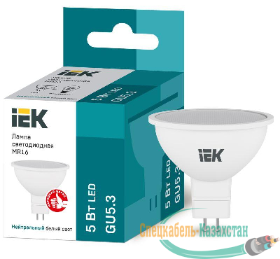 Лампа светодиодная ECO MR16 5Вт 4000К бел. GU5.3 450лм 230-240В ИЭК LLE-MR16-5-230-40-GU5