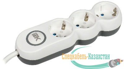 Удлинитель 3х3м с заземл. 16А IP20 Uno У03В 2P+PE 250В 3х1.5 IEK WYP53-16-03-03-ZK