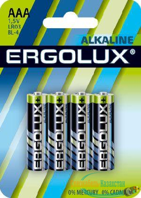 Элемент питания алкалиновый LR03 BL-4 LR03 BL-4 1.5В Alkaline (блист.4шт) Ergolux 11744