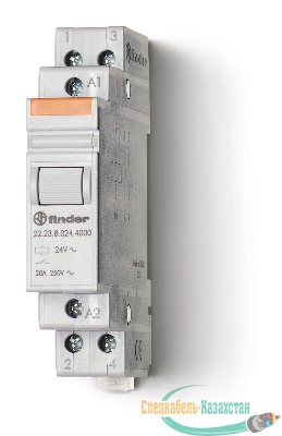 Контактор модульный 1NO + 1NC 20А AgSnO2 24В DC 17.5мм IP20 FINDER 222390244000