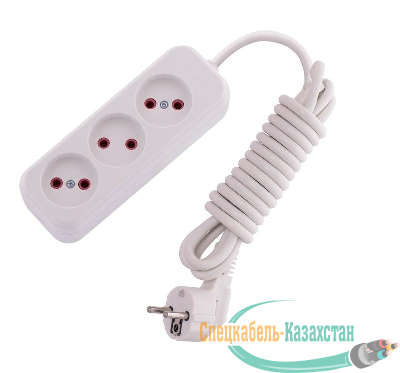 Удлинитель 3х3м без заземл. 10А IP20 Lila LEZARD 720-0303-303