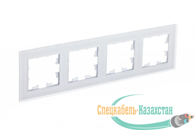 Рамка 4-м ATLASDESIGN NATURE мат. стекло бел. SchE ATN330104